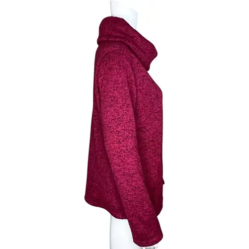 Mountain Warehouse Sweatshirt Women 6 Dark Pink Marled Cowl Neck Cozy Athleisure