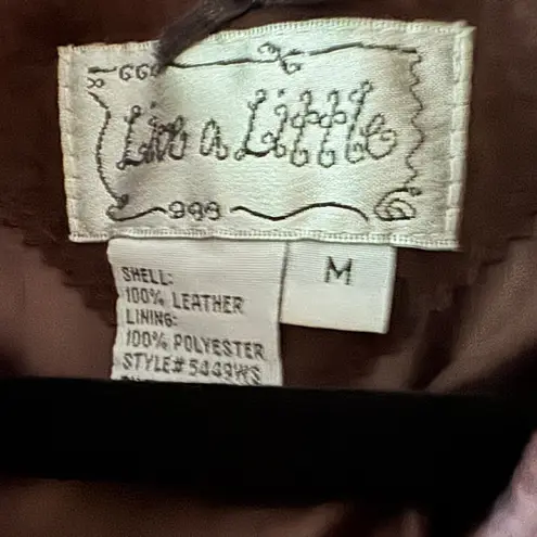 Live a Little Suede Chocolate Brown Leather Button Front Jacket Size M