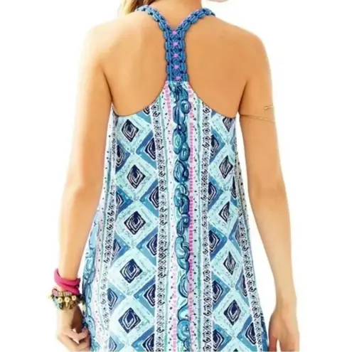 Lilly Pulitzer  Lydia Dress Bay Blue Fine Line Dress Small