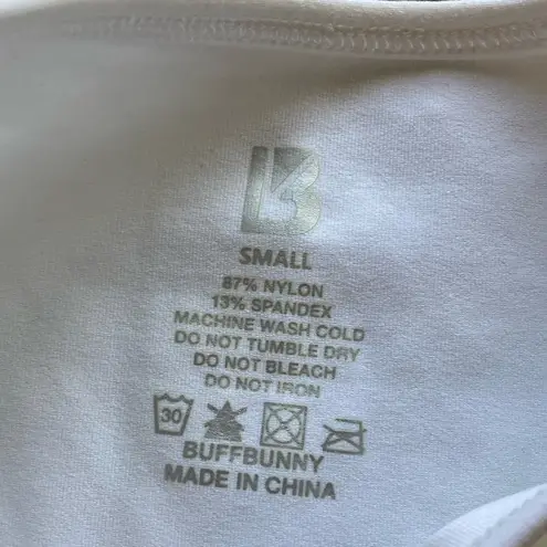 Buffbunny Collection NEW White Aurora Logo Crop Graphic Tank Top Size Small NWOT
