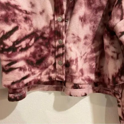 Abound  Purple Tie Dye Cozy Cropped Shirt Jacket Sz M