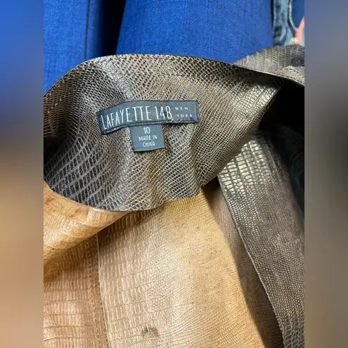 Lafayette 148 NYC Snake Print Leather Blazer – Size 10