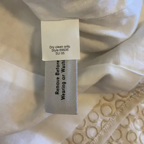 J Crew Schoolboy Eyelet Blazer Women’s Size 6 White Tan Beige Office Preppy