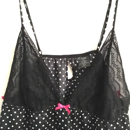 Apt. 9  polkadot & lace chemise teddy top XXL