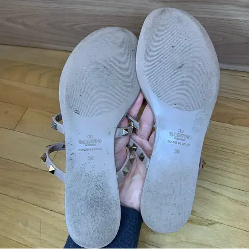 Valentino Garavani Women's Rockstud Flat Rubber Sandals - Size 38 - DAMAGED
