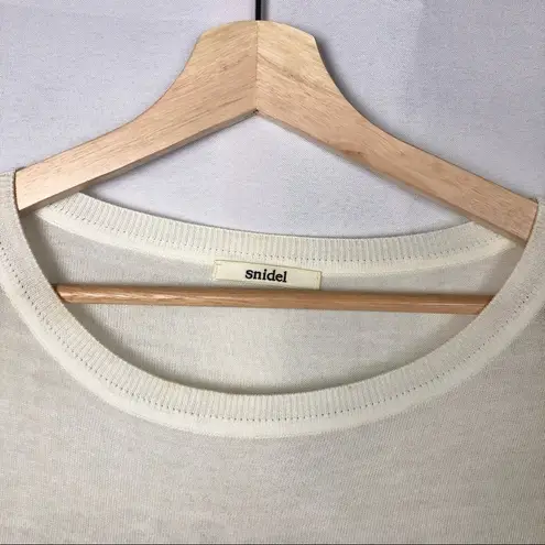 Boutique Snidal Lace Stripe Crew Neck Pullover Sweater S