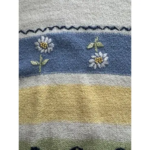 TanJay VTG Womens Medium Short Sleeve Elastic Waistband Daisy Flowers Grannycore