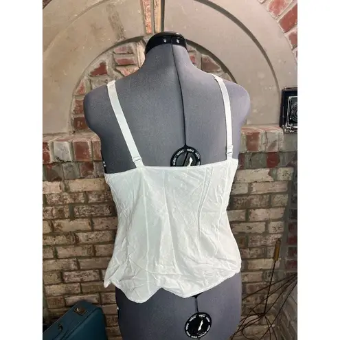 camisole slip white cotton sheer lace at bust Size XL