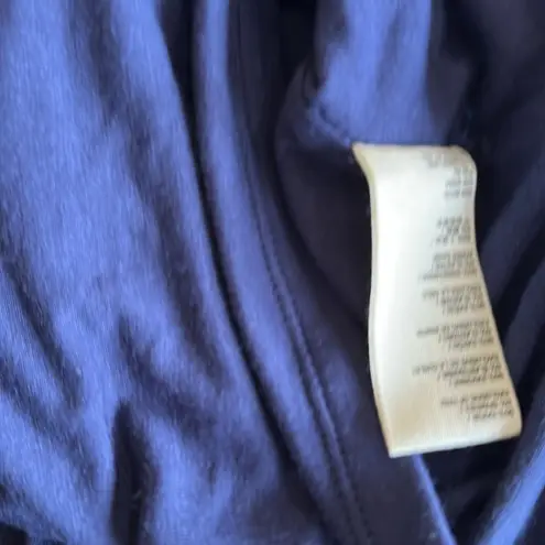 Free People NWOT  Off The Shoulder Long Sleeve Lace Trim Top Navy