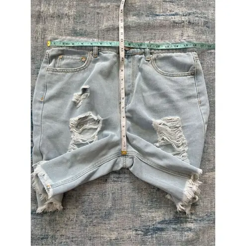 Indigo Rein  Light Wash High Rise Distressed Denim Shorts Size 29 / Juniors 11