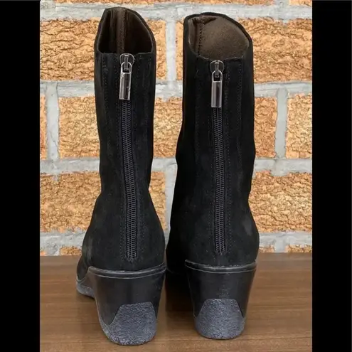 Aquatalia  suede back zip wedge short boots Sz 10