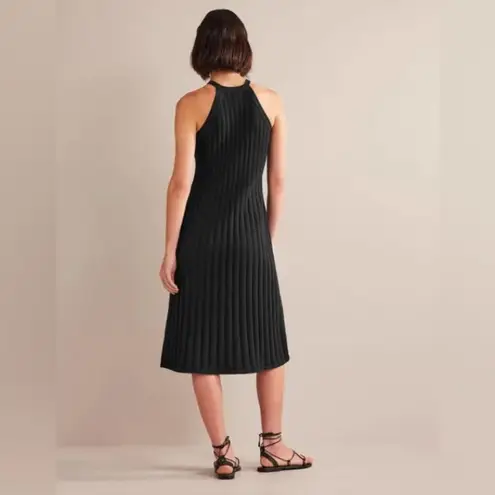 Boden USA BODEN NWT Sleeveless Knitted Midi Dress 6 Black Rib Knit High Neck Quiet Luxury