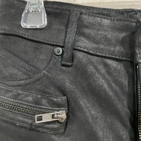 RTA Edgy Biker Rock and Roll Skinny 100% lambskin stretch leather Pants Black Size 24