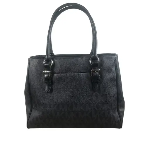 MICHAEL KORS Jet Set MK Signature Work Tote Bag Office Travel Busines Clasic EUC Black