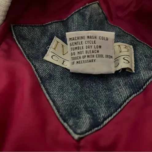 Vintage Ivy Club Classics Denim Bomber Jacket, Sz S Blue