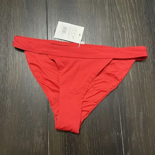 ANDIE  SWIM Banded Cheeky Bikini Bottom Size Small S Red NWT Beach Pool Swimsuit