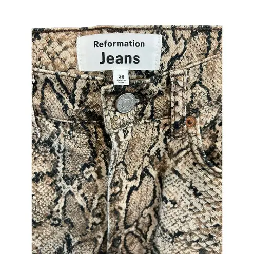 Reformation  Peyton snakeskin print jeans Size 26