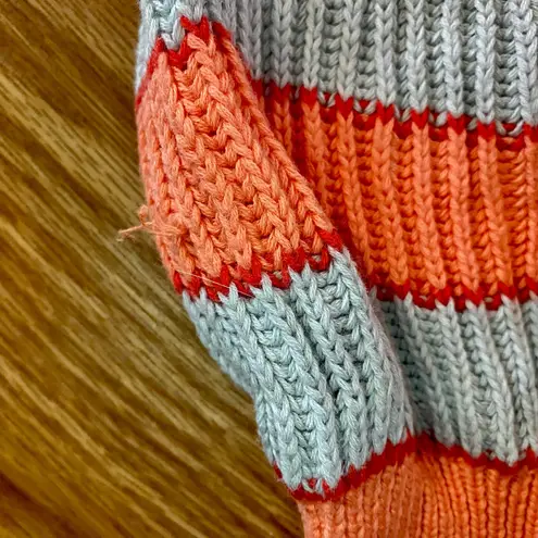 Lumiere Orange Striped Slouchy Knit Sweater Womens Large