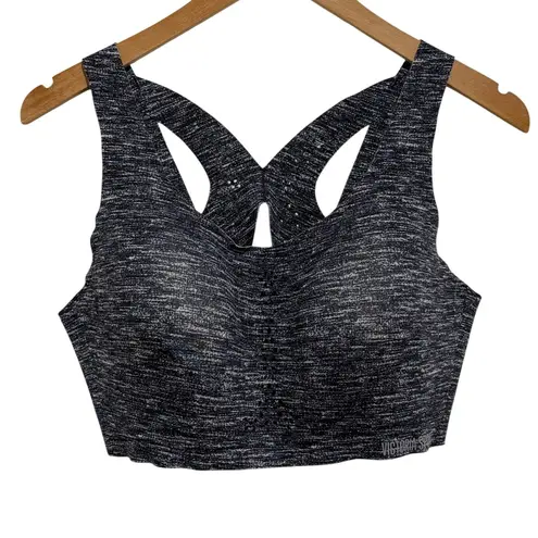 Victoria Sport Black Heathered Sports Bra 38D E85 Criss Cross Back Strappy