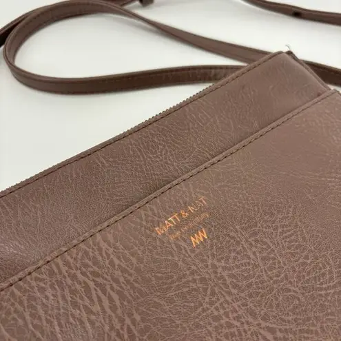 Matt & Nat Taupe Vegan Leather Crossbody Handbag Gray