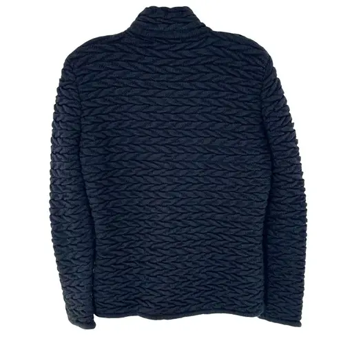 Artesania Naty Black 100% Alpaca Chunky Cardigan Sweater Size Medium Peruvian