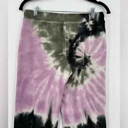 Electric & Rose Tie Dye Jogger Sweat Pants Drawstring Pockets Purple Green Small