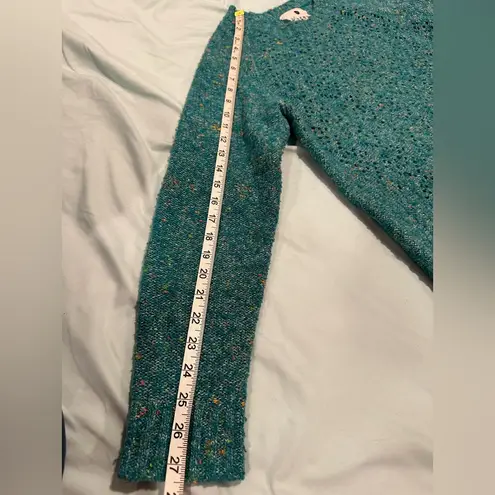 Kensie Sweater Women's XL Blue Open Knit Long Sleeve Pullover Color Speckle