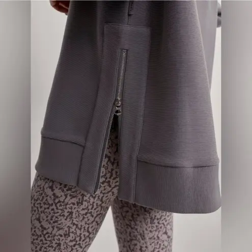 Varley Mae Boyfriend Sweatshirt Crewneck Side Zip Oversized Ribbed Black Small