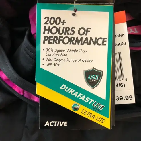 Tyr. Womens Cadet 2 in 1 Tankini Top Built In Bra Racerback Contour Cups Black S