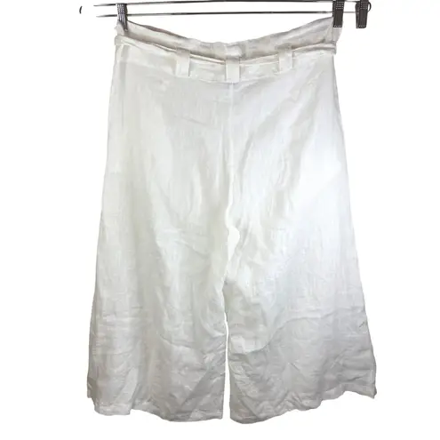 Bryn Walker white linen culottes pants cropped wide leg belted Sm Travel Resort