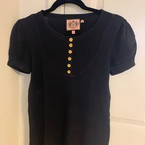 Juicy Couture  | Navy Knit Dress Small Gold Buttons