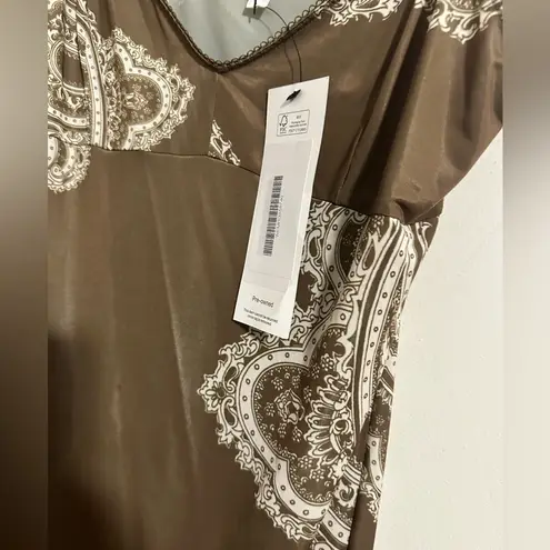 Zimmermann authentic printed paisley adjustable strap slip dress nightgown satin