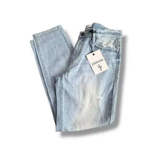Pistola NWT Mid-Rise Distressed Boyfriend Jeans – Light Wash Size 27