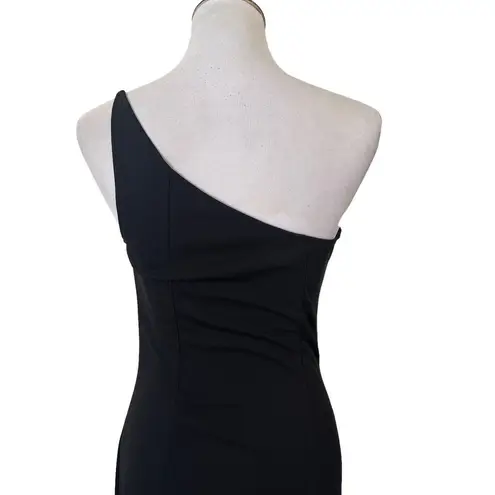 Gunne Sax Jessica McClintock Black Dress Size 7 Ruffles Split Feminine Chic y2k