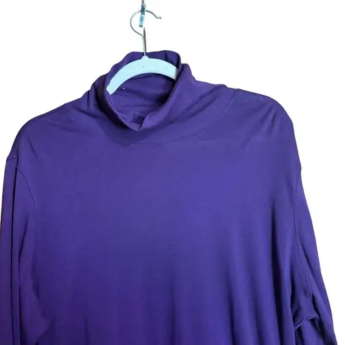 Duluth Trading Co Top Womens Extra Large XL Purple Turtleneck Cotton Blouse