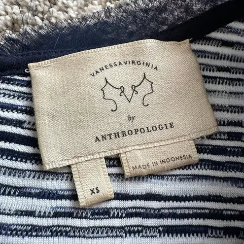 Anthropologie Vanessa Virginia blue & white striped sleeveless top size XS