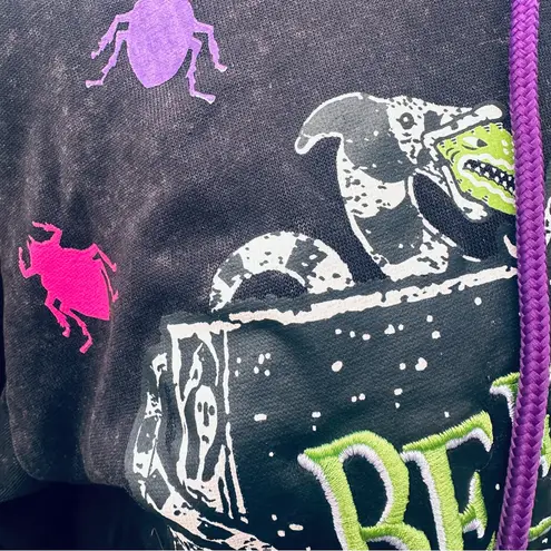 Black Beetlejuice Hoodie with Colorful Graphics (XS)