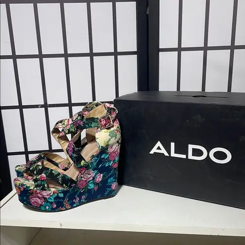 ALDO  Women's Floral Wedge Sandals