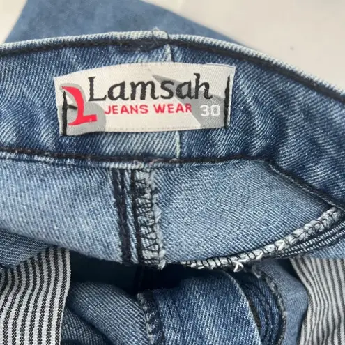 Vintage Y2K Lamsah Side Snap Jeans Blue 30 Wide‎ Leg