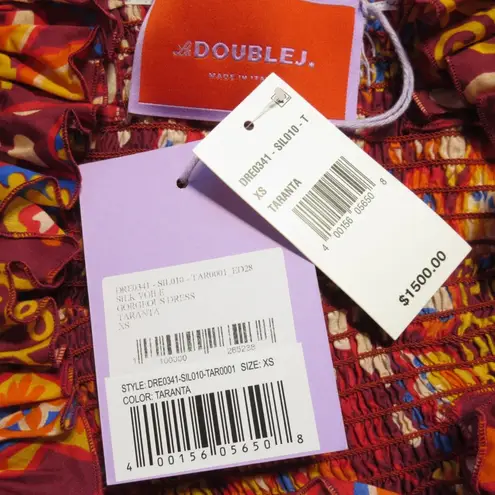 NWT La DoubleJ Gorgeous Maxi in Taranta Smocked Silk Voile Dress XS