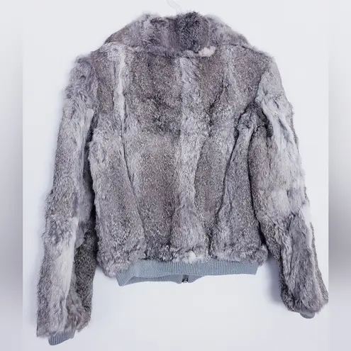 Vintage Dino Ricco Rabbit Fur Full Zip Jacket Gray Size L
