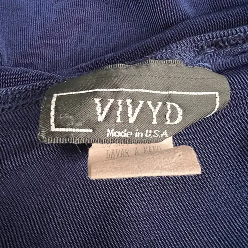 Vintage Vivyd Top Womens Medium Y2K Grunge Retro Throwback 2000s Minimalist Chic Blue