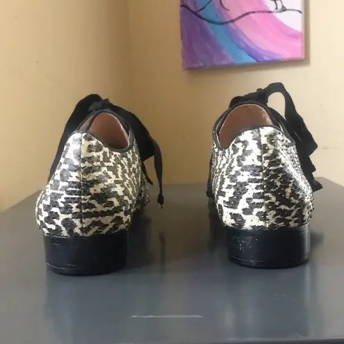 Pour La Victoire Carlin Snakeskin Leather Lace-Up Oxfords EUC 8