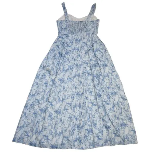 Tuckernuck NWT Hyacinth House Rosemary in Blue Abstract Floral Maxi Dress M