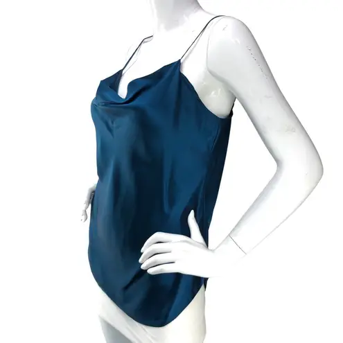 Cinq à Sept Cinq a Sept 5 a 7 Womens Size M Marta Silk Cowlneck Cami Top Blue Satin Slip