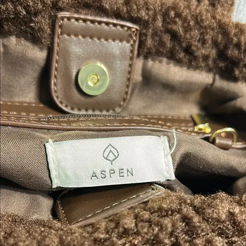 ASPEN Brown Quilted Mini Bag with Sherpa Accents