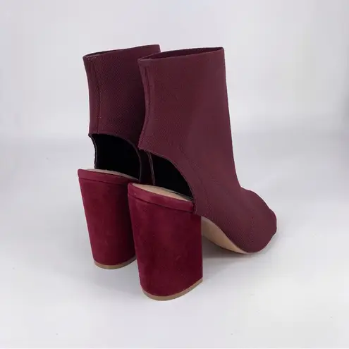 Steve Madden  Knit Block Heel Bootie Burgundy 8