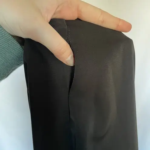 Wide leg black pants elastic waist pockets women's size XS pockets summery style