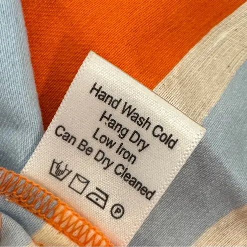 Ann Mashburn stripe Cotton Blend short cap sleeve smock midi Garden Dress Small