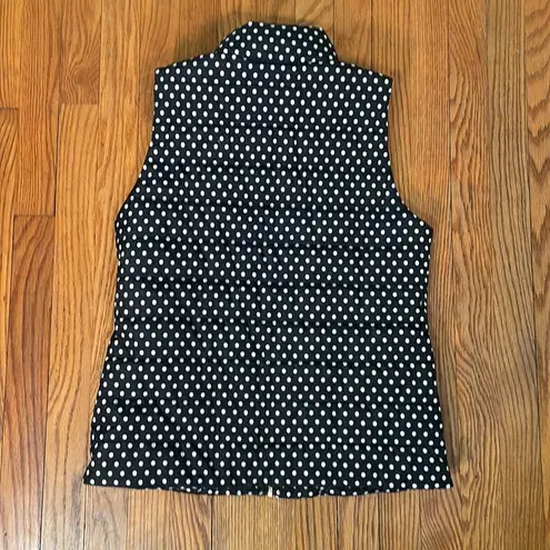 Michael Michael Kors Black & White Polka‎ Dot Puffer Vest Size Small
